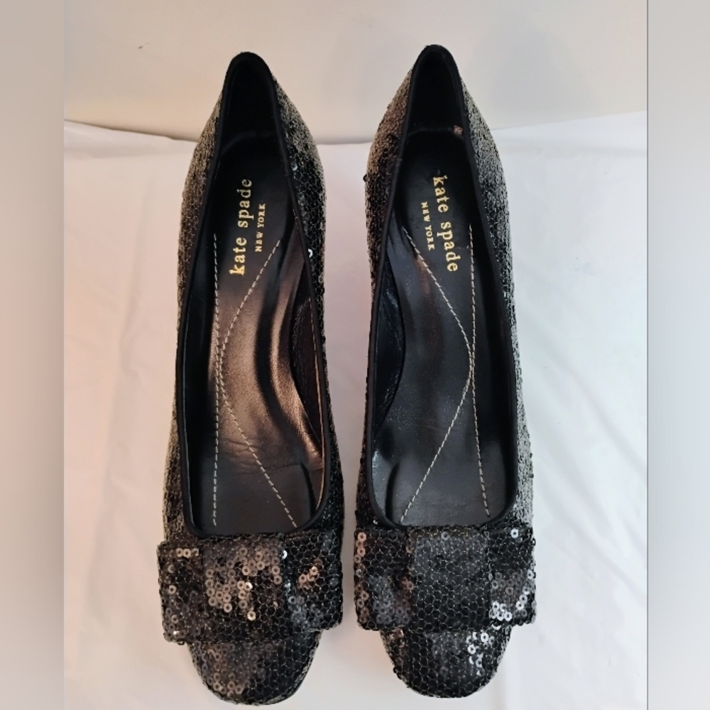 Kate Spade Glittering Black Sequin Heels